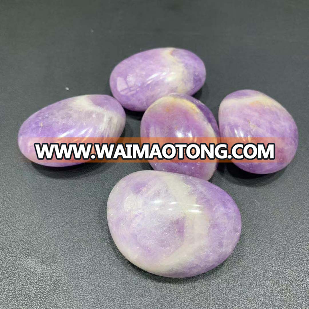 wholesale natural dream amethyst crystal palm purple crystal stone palm crystal craft for decoration