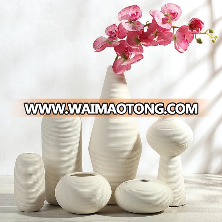 popular high quality handmade white flower vase ceramic