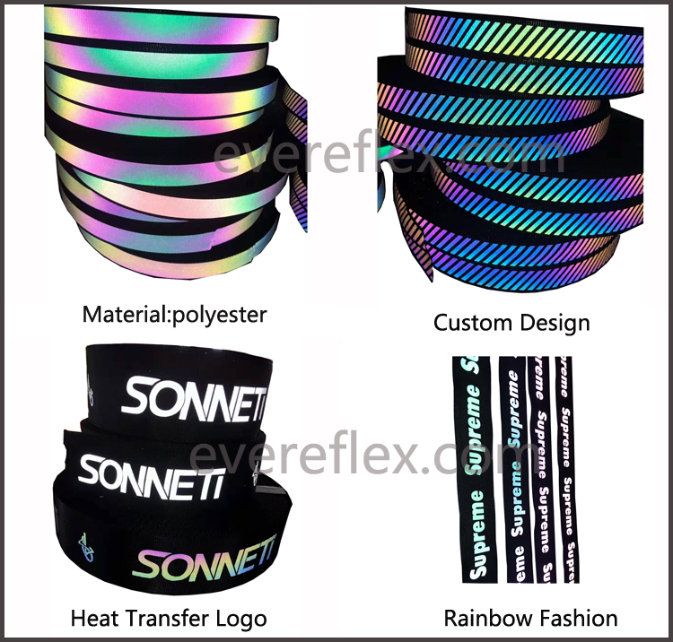 Heat Transfer Rainbow Reflective Logo for Clothing