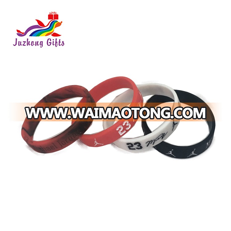 Personalized design custom silicone bracelets debossed logo sport basketball rubber wristbands