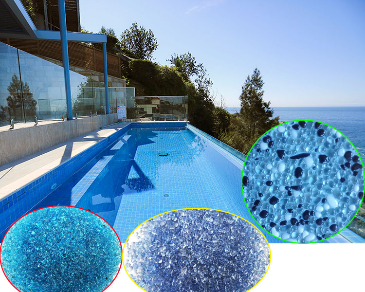 1-3mm 2-4mm colorful  Decorative Irregular swimming pool finish iridescent beads