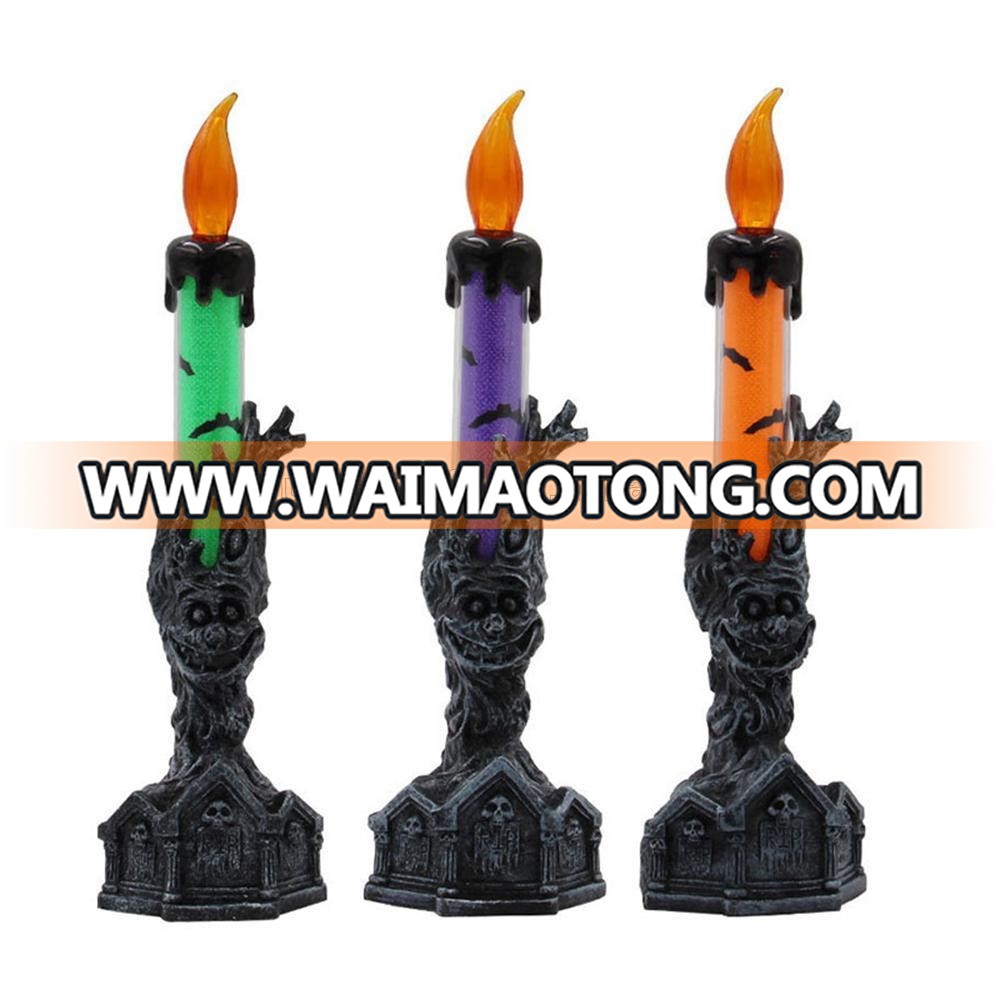 Led Flameless Electronic  Candles Halloween Skeleton Ghost Hand candle Decorative Led wax Candle Light Halloween day Decoration