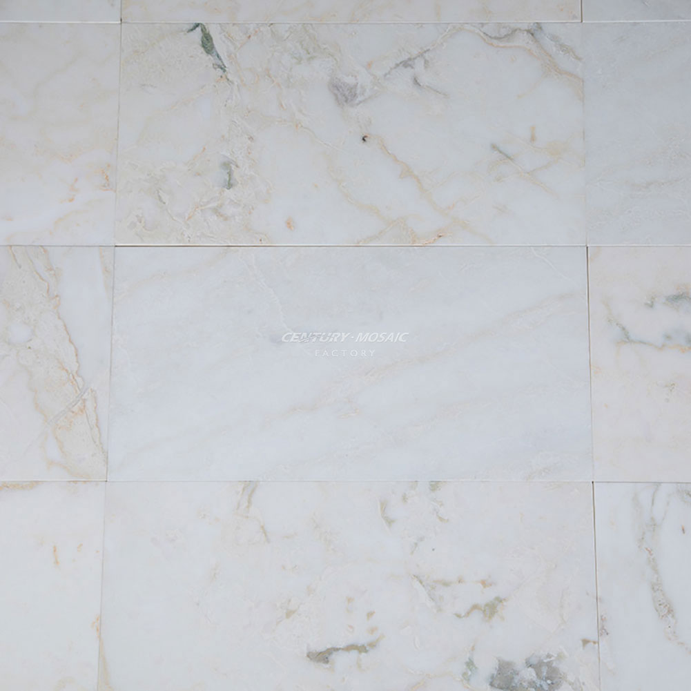 Asian Calacatta Gold White Marble Tile With Gold Veins