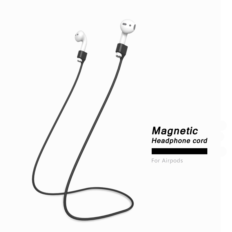 Magnetic Headphone Cord For Airpods 1 2 Anti lost Silicone Rope Strap For Apple Earphone Accessory Air Pod Wire Soft Cable