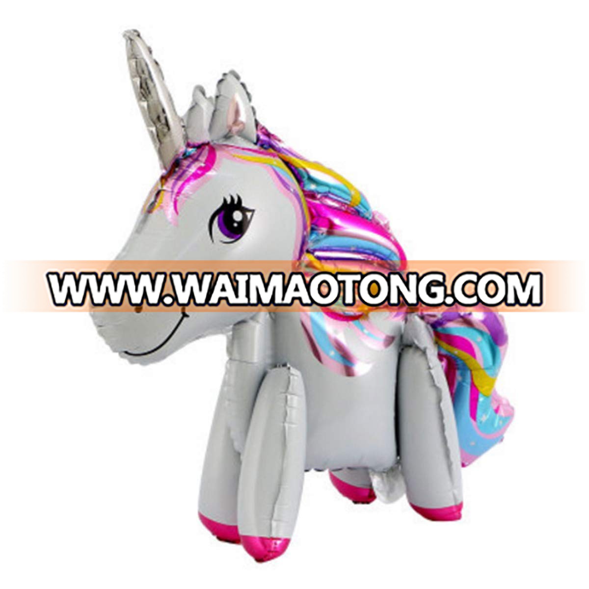 3D Unicorn Balloons Walking Animal Balloons Aluminum Foil Balloons for Birthday Party Decorations Supplies Wedding Baby Shower