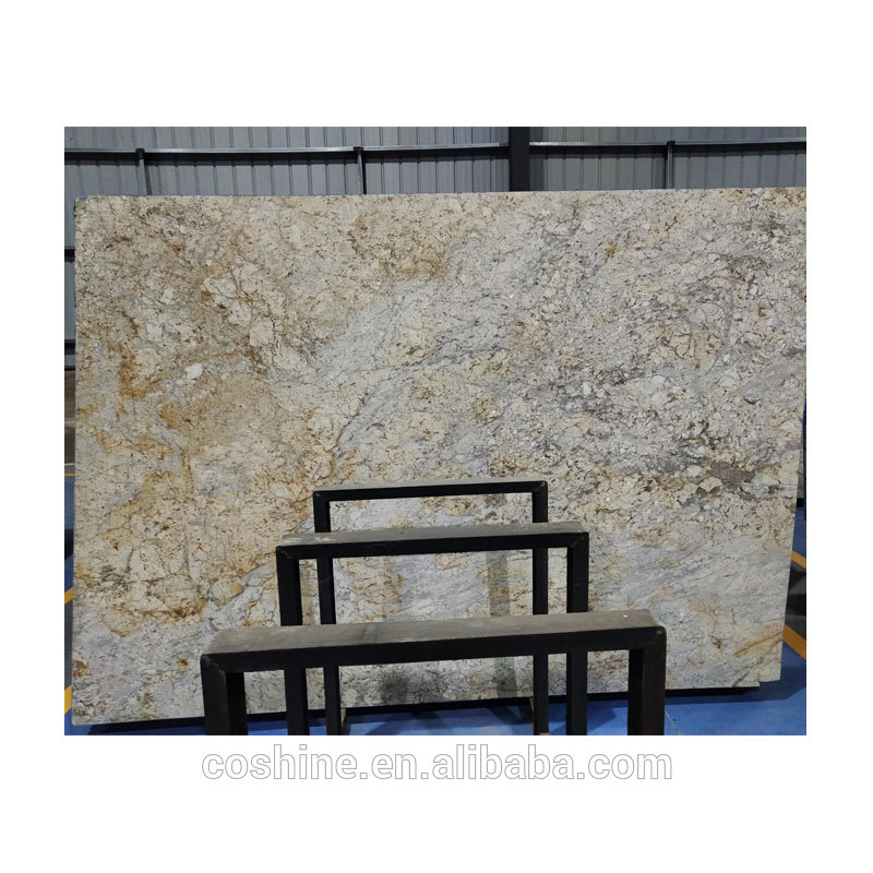 Owner Quarry Sales 2cm Polished Golden Granite Big Slabs For Kitchen Countertop