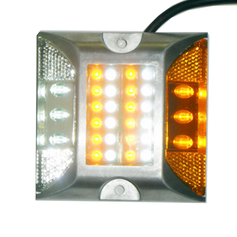 Two way LED wired aluminum road stud reflective road marker cat eyes for tunnel safety use