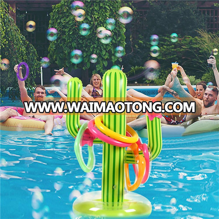 Ready to ship  6 P PVC  inflatable cactus ring toss game  for beach party