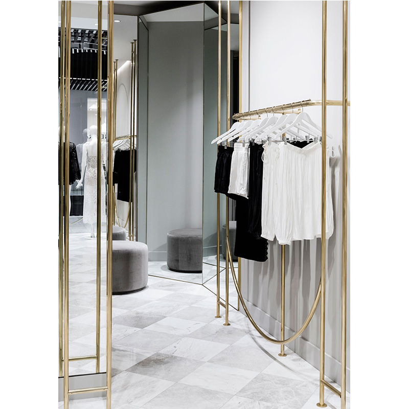 Factory Supply High Quality Mental Golden Clothes Stand Rack For Boutique