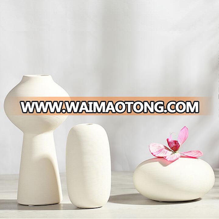 popular high quality handmade white flower vase ceramic