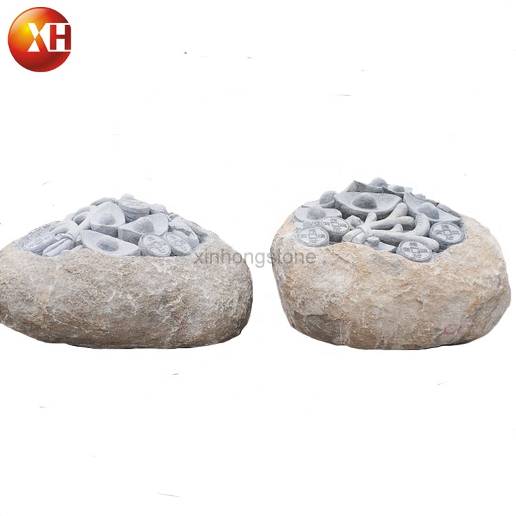 Hotsale Natural Landscape Stone Gold Ingot Carving For Garden Outdoor Decoration