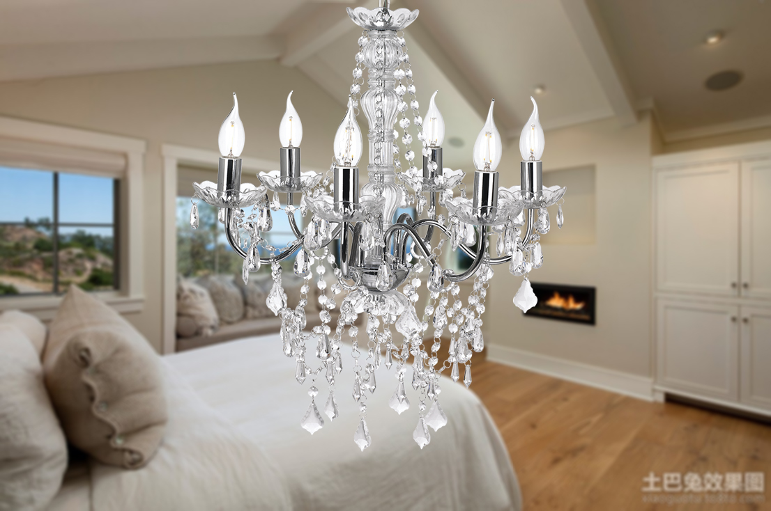 Wholesale Decorative Lamp Leaf Flower 5 Lights Shaded Chandelier for Bedroom Living Room