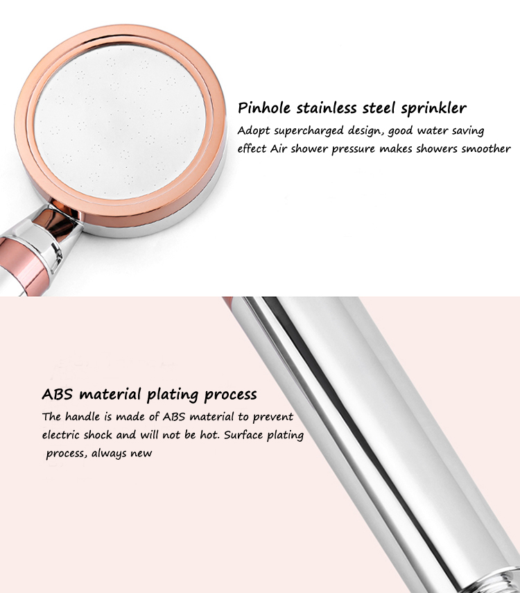 Rose Gold ABS plastic hand shower head filter with Extracted from rose essence