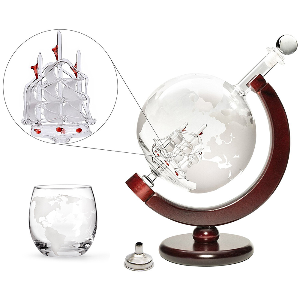 Made In China Factory Price Perfume Decanter For Whiskey Drinks Globe Decanter Gift Whiskey Decanter Globe Set For Sale