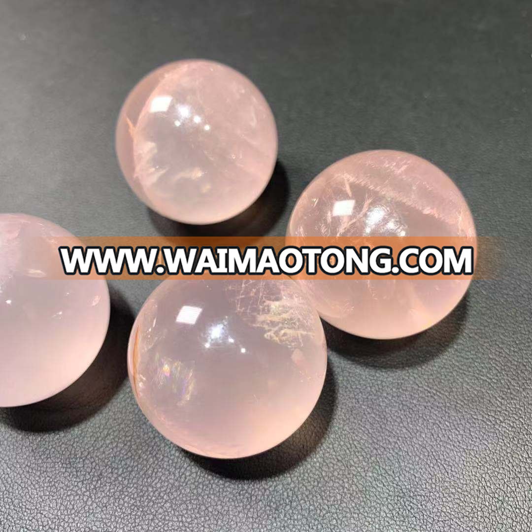 wholesale beautiful natural rose quartz crystal egg sphere massage pink crystal ball for decoration