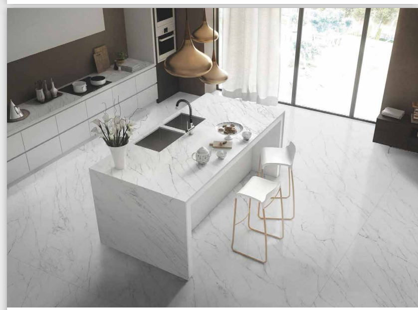 Countertop Full Polished Porcelain White Tile Marble Carrara White Llook Ceramic Tile