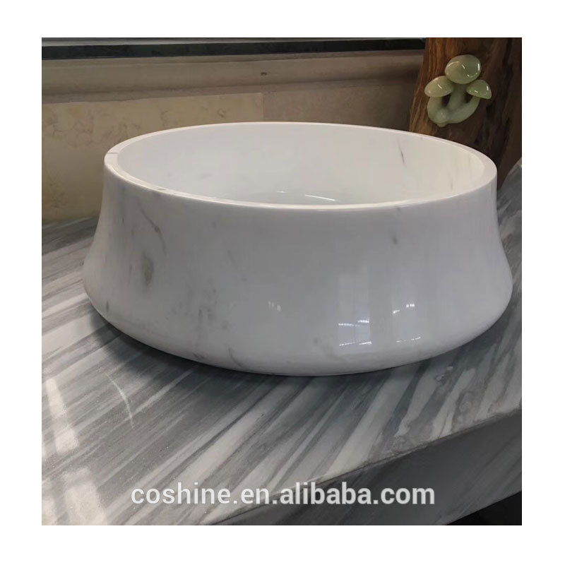 Apartment Chess Round Circular Shape Natural Stone Wash Bowl Basin