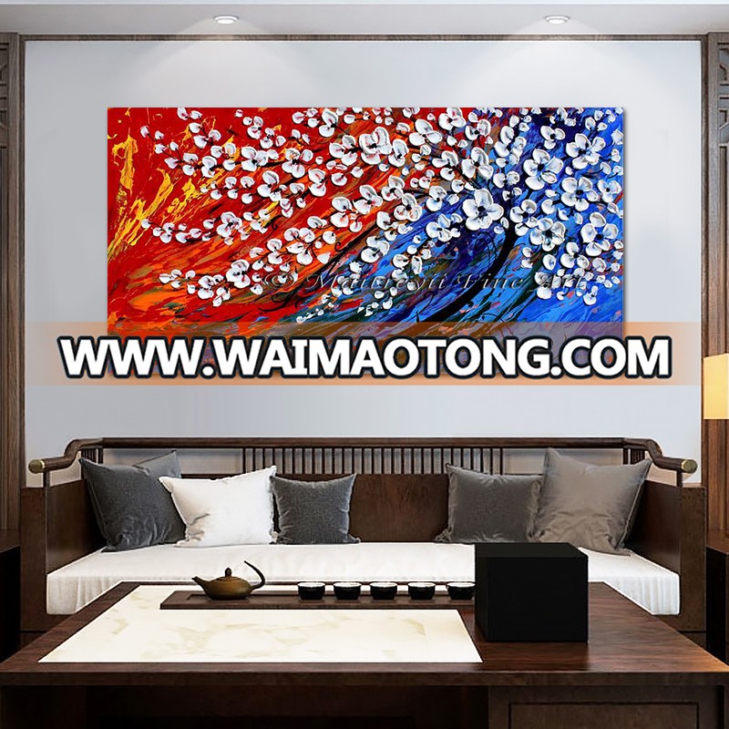 Abstract Heavy Textured Flower Painting 100% Hand Painted Tree Oil Painting Decor Canvas Wall Art Living Room Wall Decor Paint