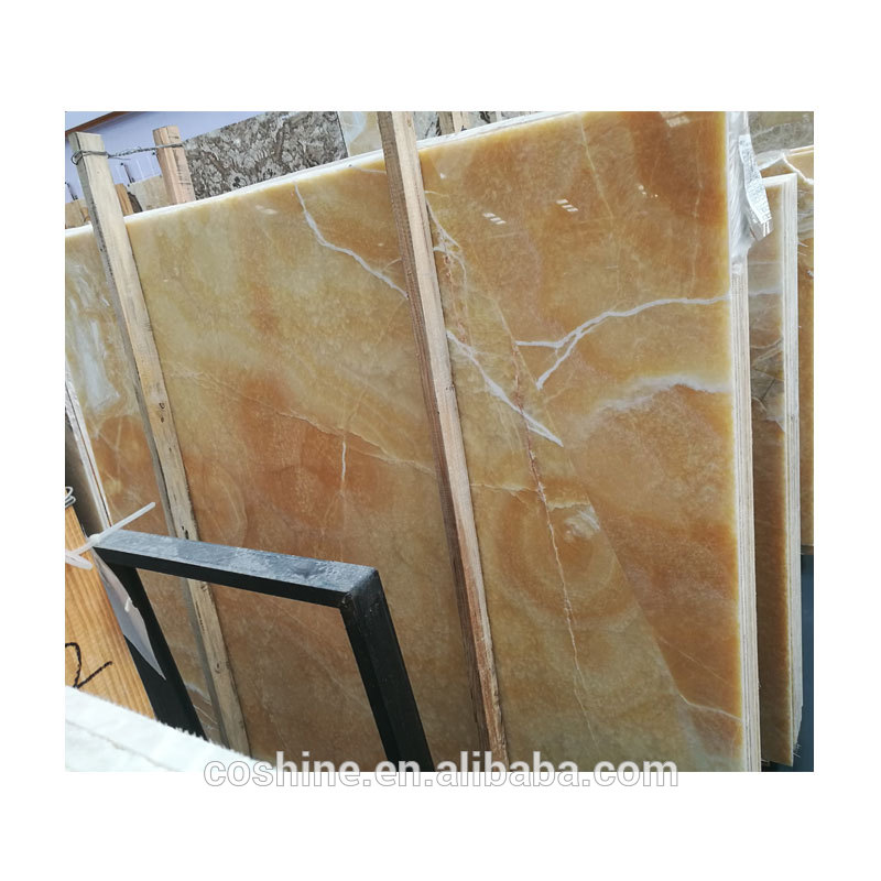 Decoration bar top backlit onyx honey marble slabs