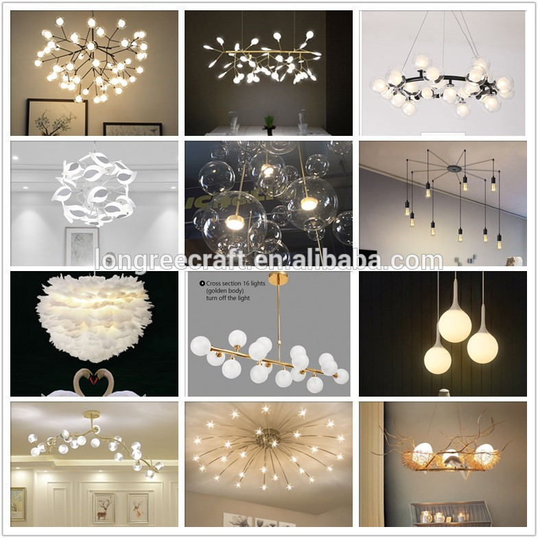 Classic White Led Hand Blown Glass Chandelier Lighting