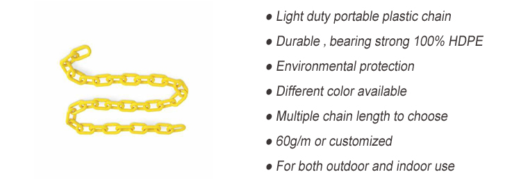 Hot sale HDPE 6mm Road Traffic Safety Warning Plastic 50M Chain Link