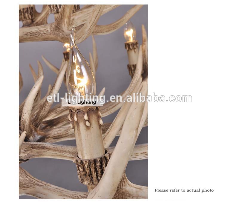 Deer antler chandelier for restaurant villa decoration resin antler chandelier lighting ETL89151