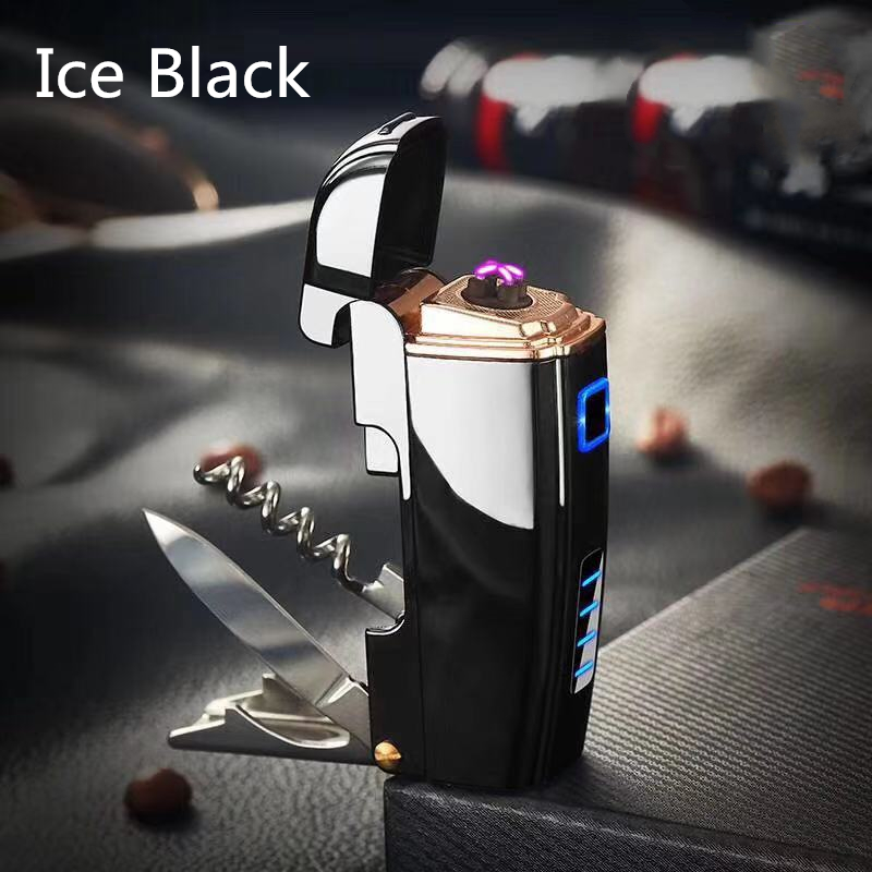 Hot Sell Multi-function Plasma USB Lighter ,Rechargeable Lighter With Knife