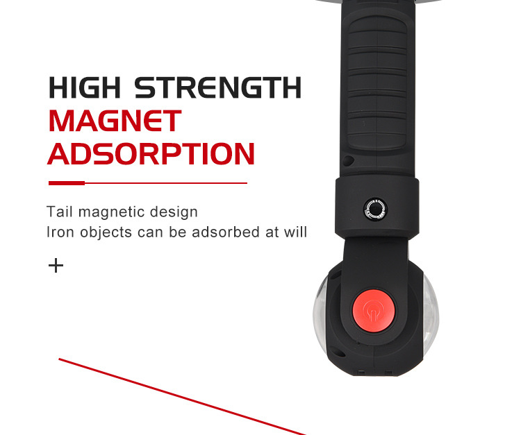 360 degree Rotation 7 Modes With Magnetic Base USB Rechargeable T6+COB LED Work Torch Light