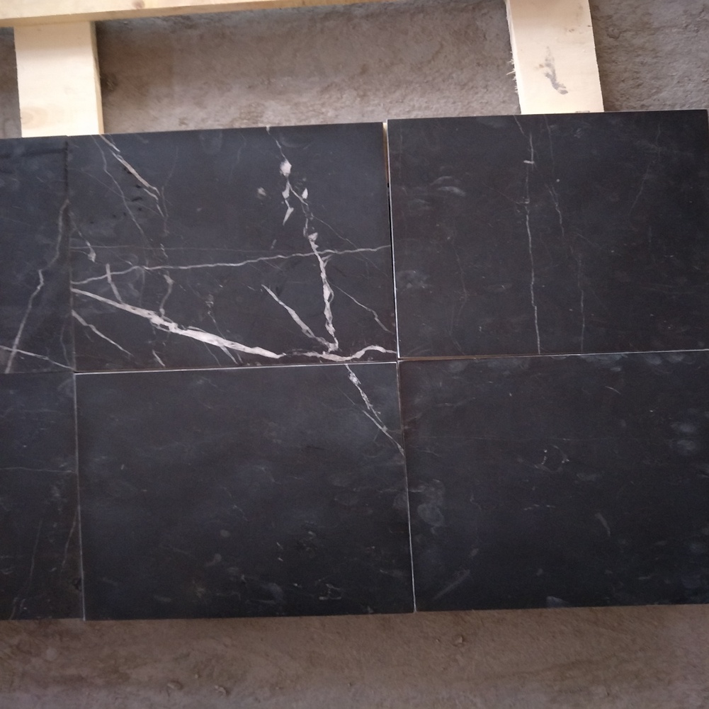 12x24 polished Black with White Veins Tile Nero Marquina Black marble Tile