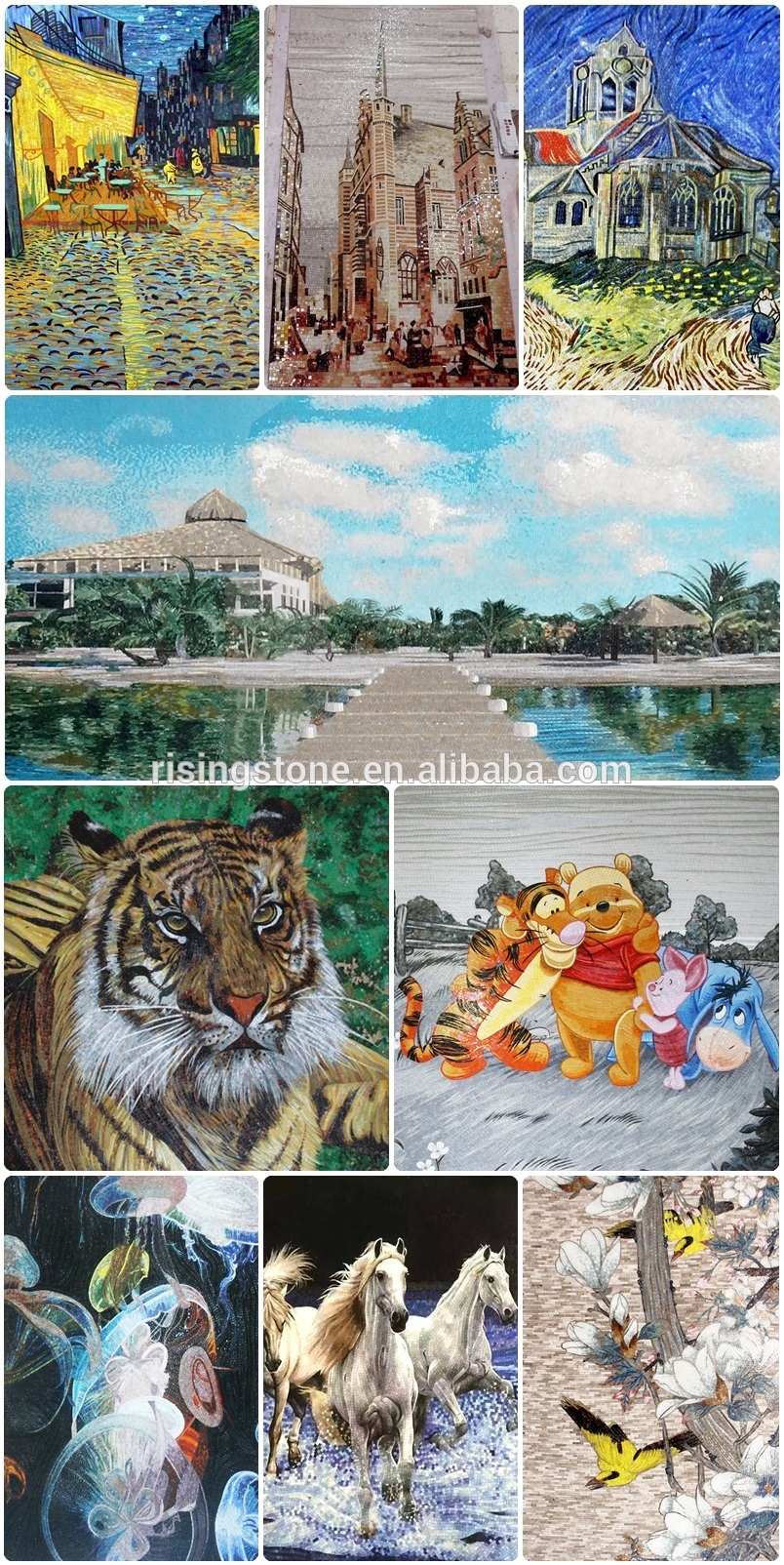 Hot Sale Tile and Building Material Glass Tile Pictures Art Mosaic Mural