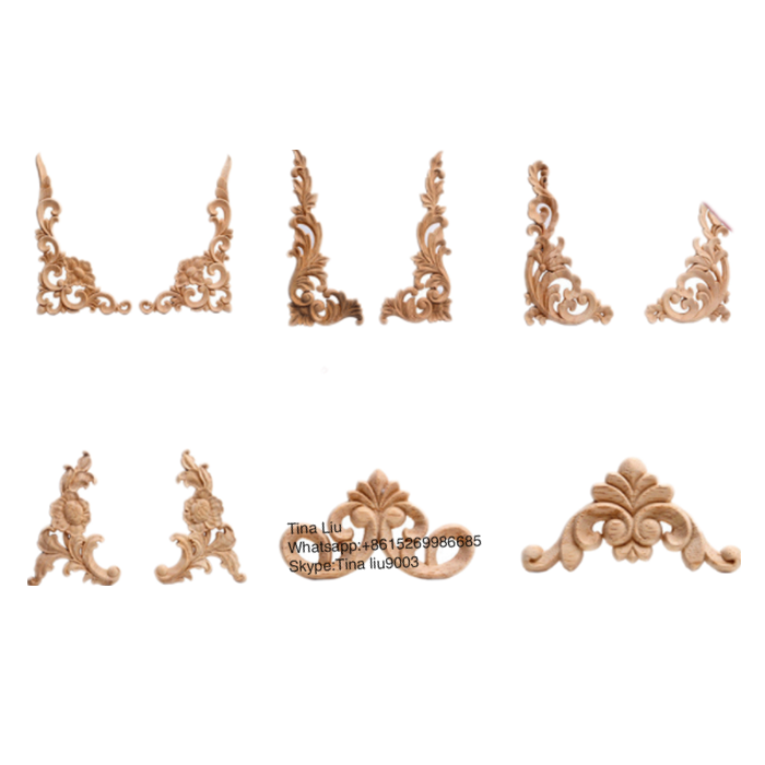 Decorative Wood Carving Antique Furniture Parts Appliques And Onlays