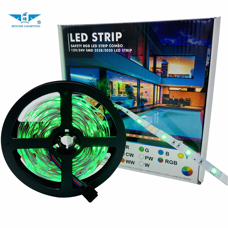 Bluetooth12V SMD 5050 5Meter IP65 150LEDs RGB LED Flexible Strip with 110V 220V Adapter