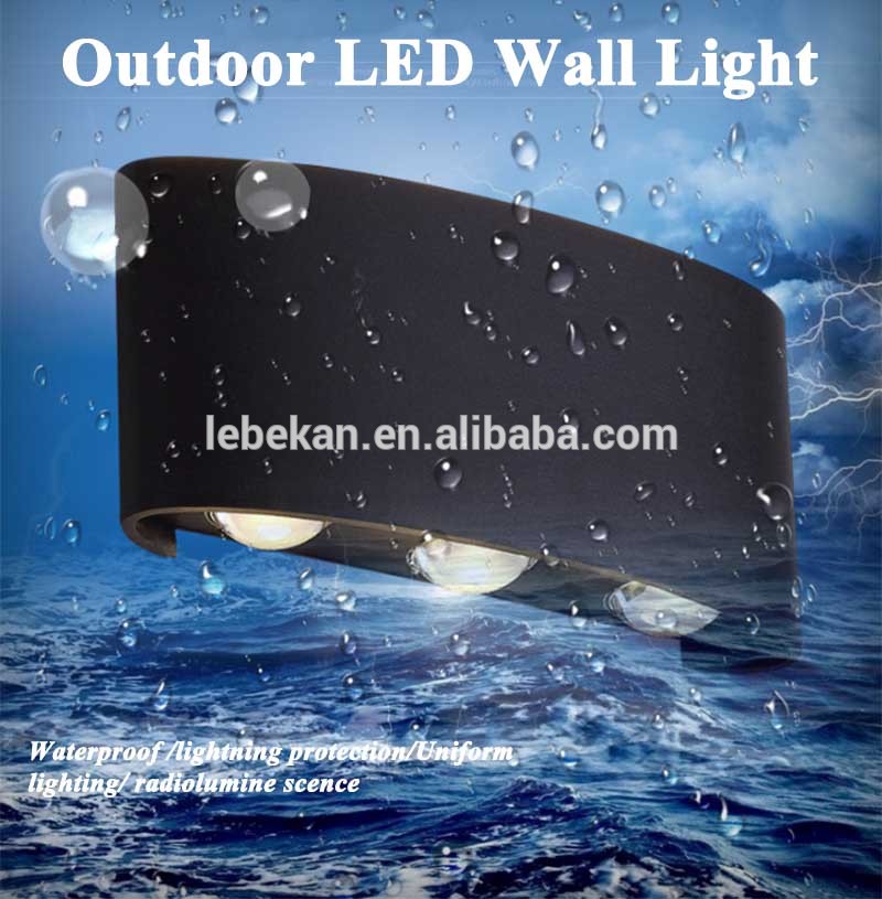 Factory price up and down 6w white black led wall light with CE ROhs