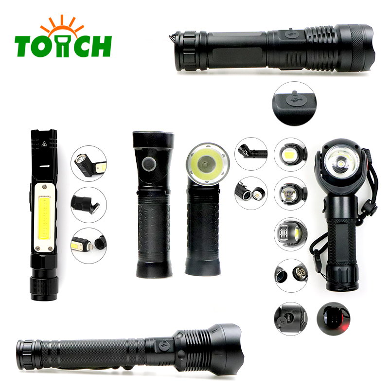 Zoomable aluminium led flashlight super power rechargeable led lights