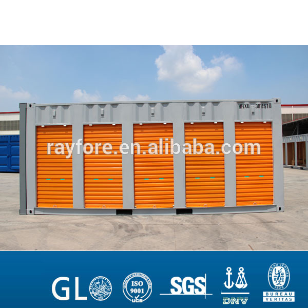 Europe Self Storage 20ft Roller Shutter Door Container with 5 doors