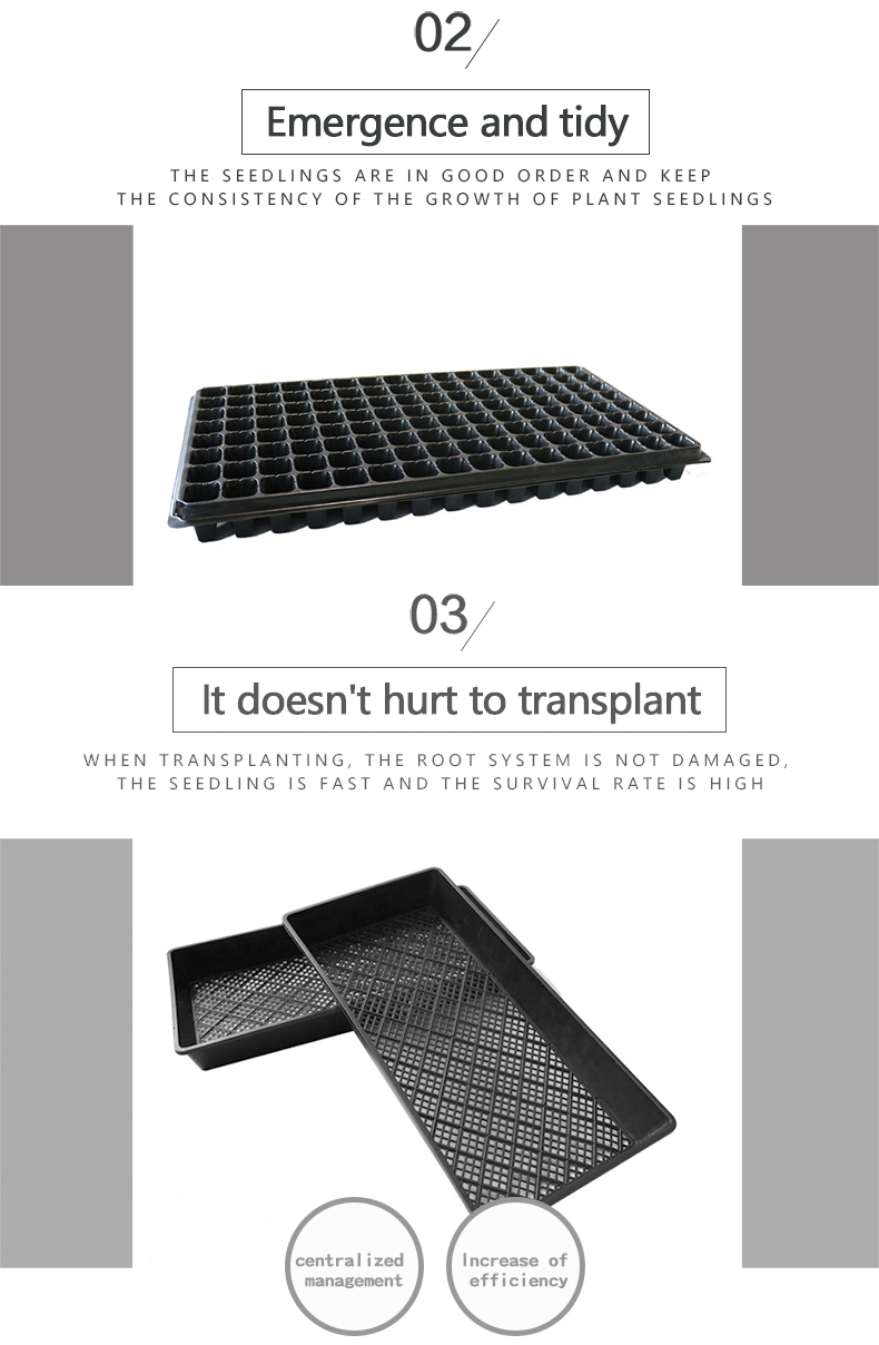 agricultural greenhouse plastic nursery seed pot seeding tray cells plug tray plastic seeding tray