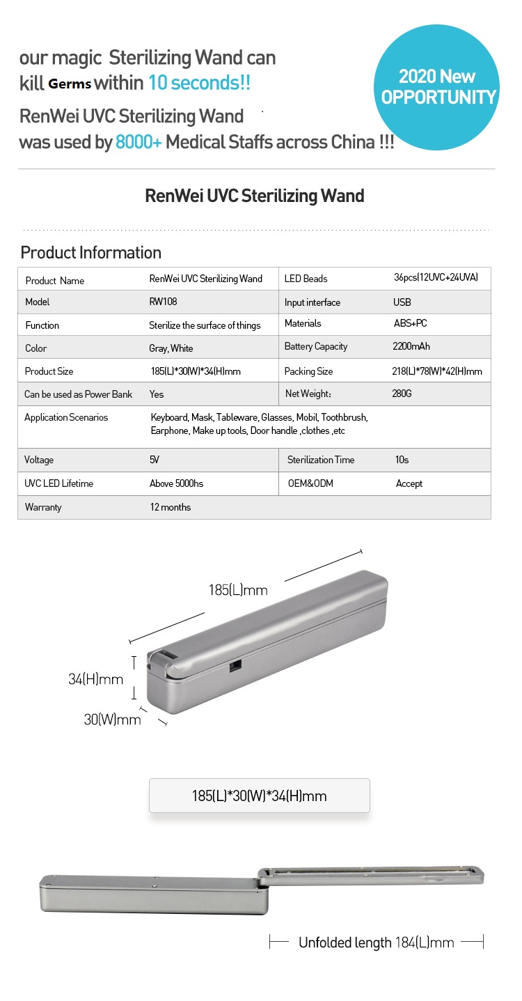 Best Sell Sterilization Wand RW108 with UVC Lights Sterilization Equipment