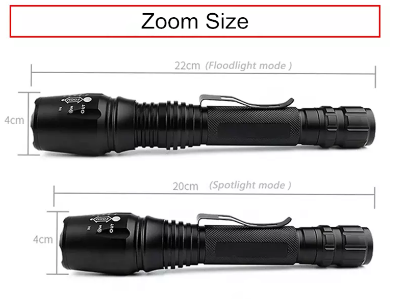 Factory direct sales Handhold 5 Modes Zoomable design Tactical Flashlight LED Torch Flashlight