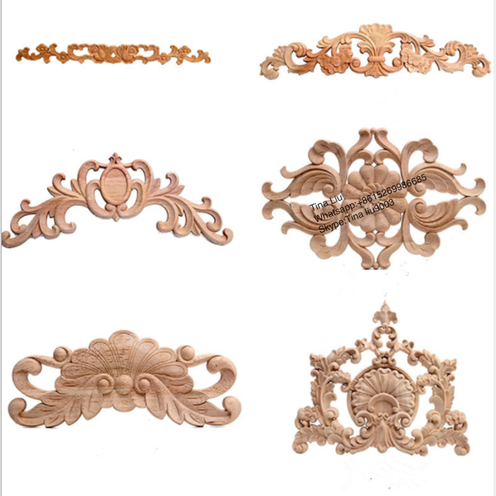 Decorative Wood Carving Antique Furniture Parts Appliques And Onlays