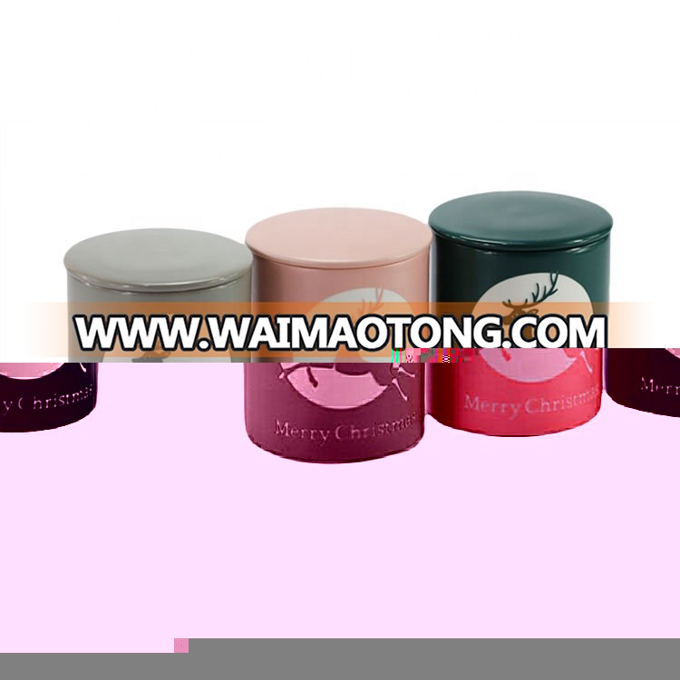 Aroma luxury candle jars ceramic jar with lid for customized fragrance soy candle