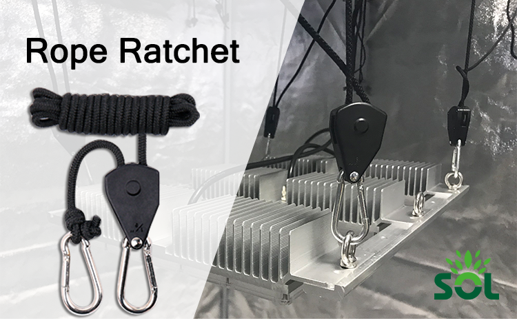 Black 1/8 Inch Long Adjustable Rope Ratchet Hanger Hook