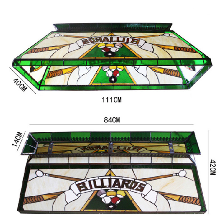 71402 Tiffany Stained Glass  4-Light Knockdown Frame Billiard Pool Table Light