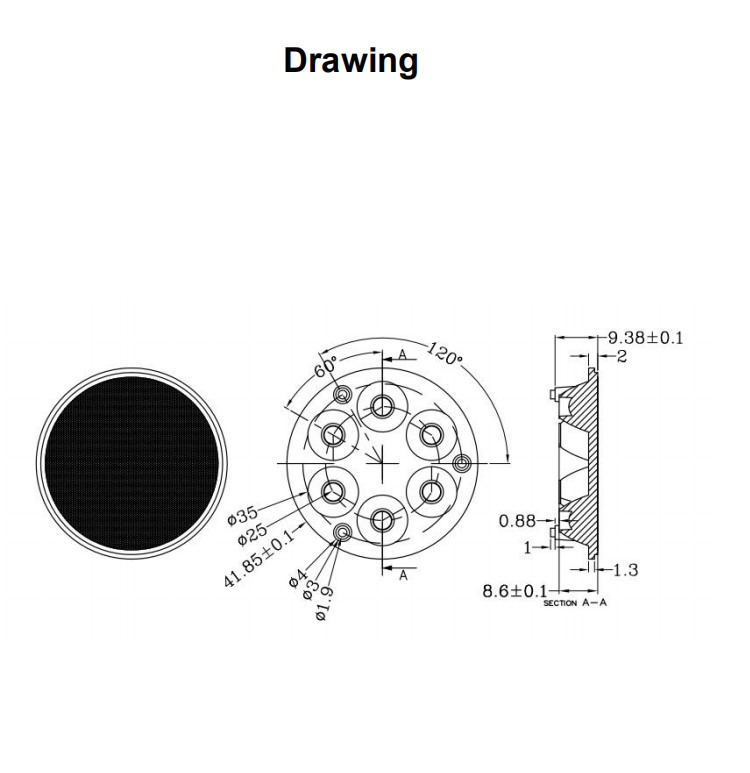 New Seoul 42mm 15deg Optical Lenses For Downlight