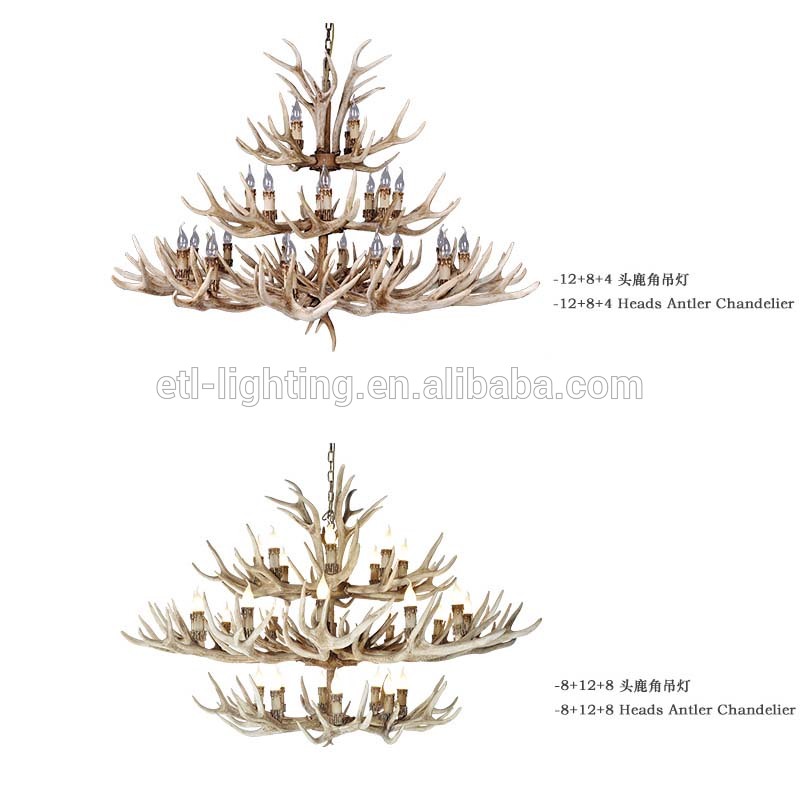 Deer antler chandelier for restaurant villa decoration resin antler chandelier lighting ETL89151