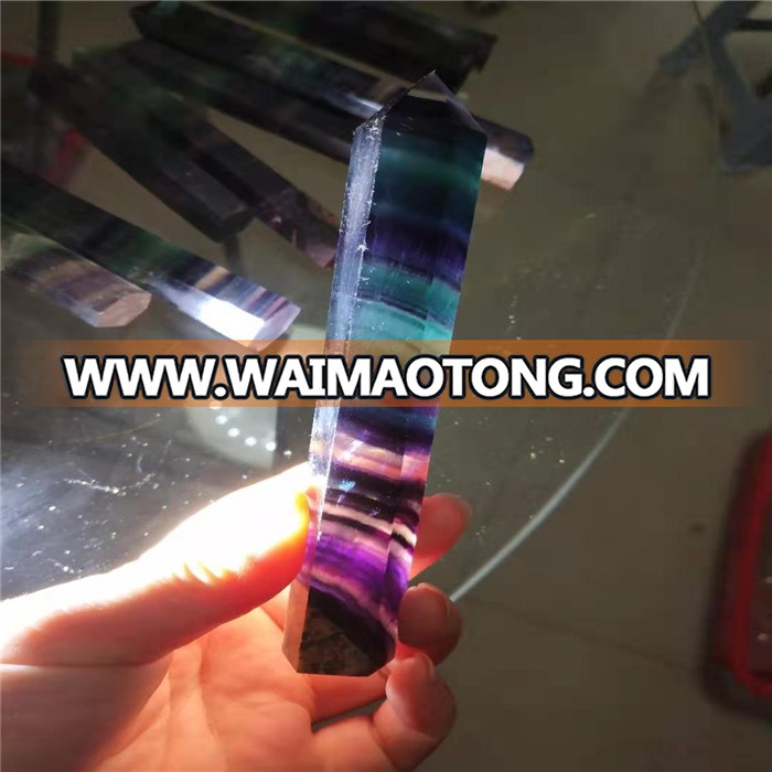 natural rainbow fluorite  wands points ,rainbow fluorite pillar for decoration or sale or gift