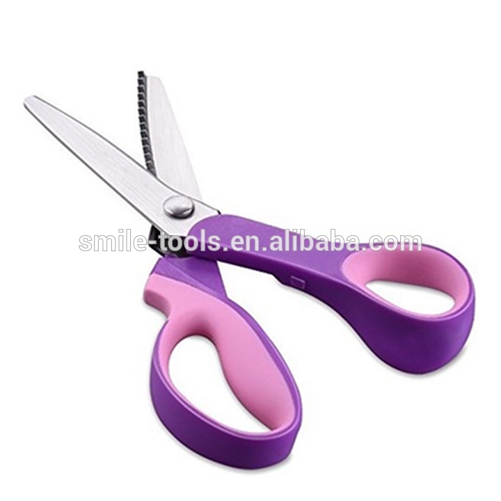 Double Color Rubber Handle Lace Fabric Tailor's Scissors Stainless Steel Cutting Textile Craft Decorative Scissors