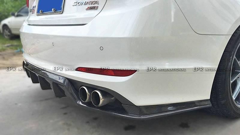 For Hyundai 9th Gen Sonata LF ZT Style Carbon Fiber Rear Diffuser Trim (China Version)