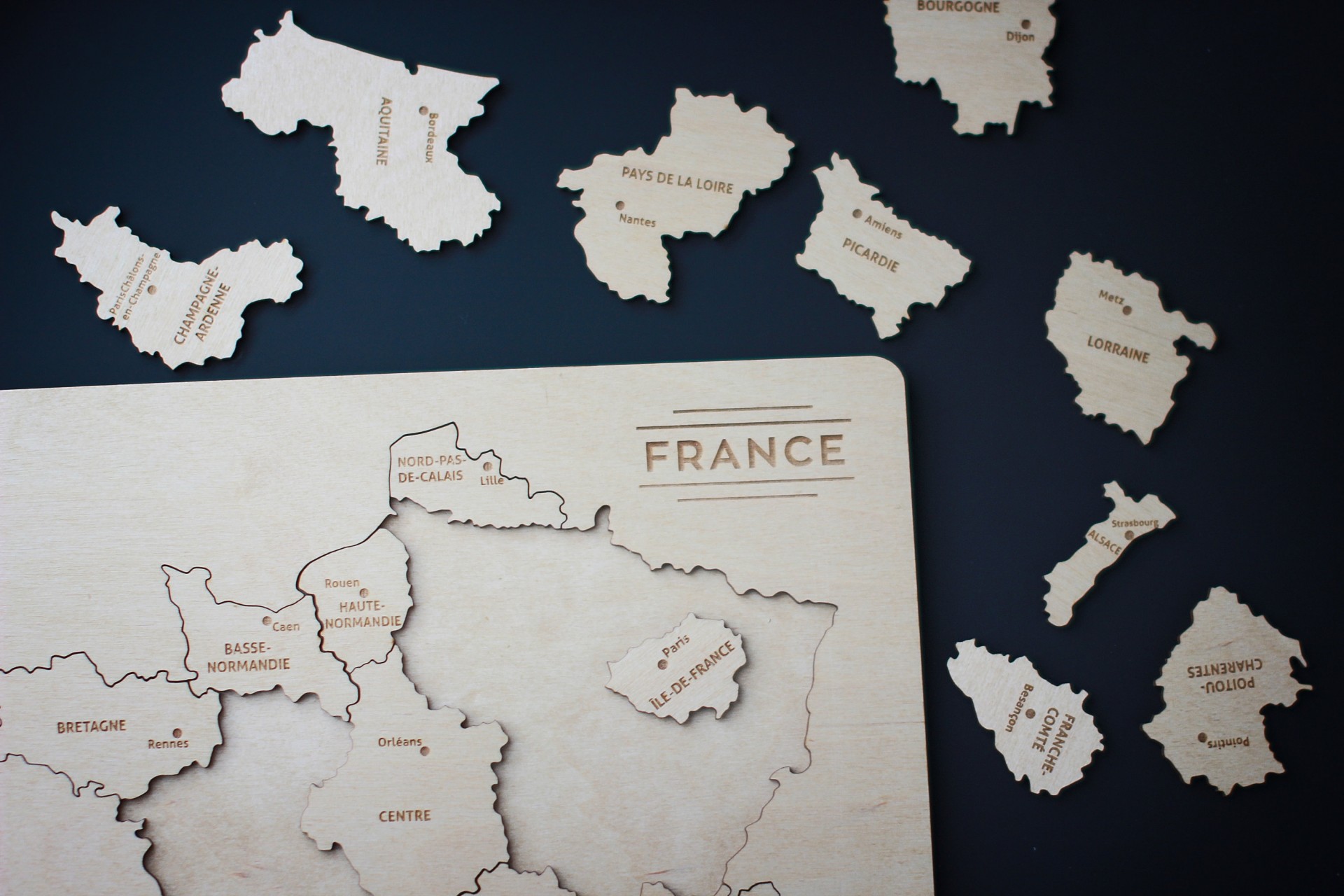 hot sale product France Magnetic Wooden Puzzle Map