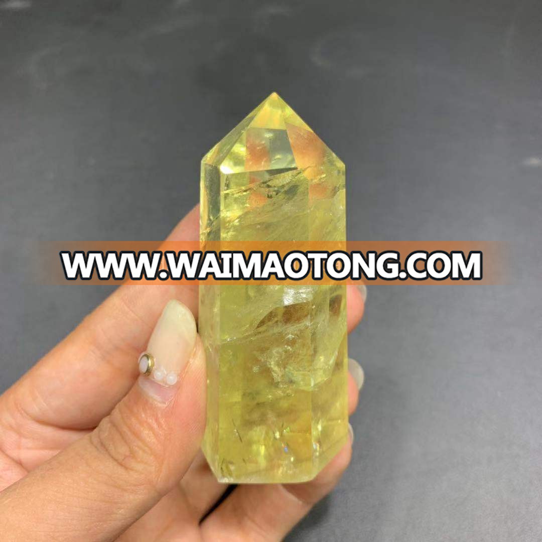 wholesale hot sale natural yellow crystal clear citrine points crystal rough citrine crystal natural gemstone stone