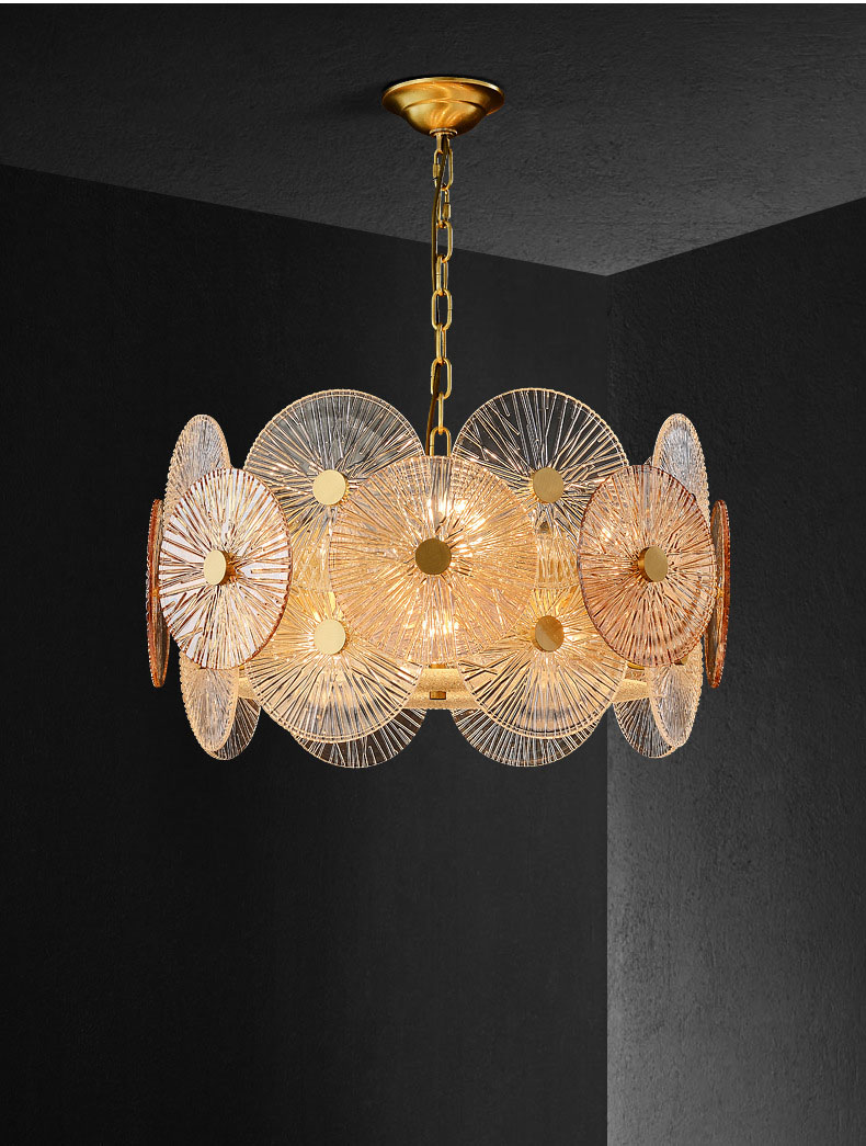 High quality glass chandelier glass lamp shade modern luxury chandelier for living room dining room restaurant